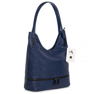 Geanta dama din piele naturala DiAmanti Tuscania Blu Scuro